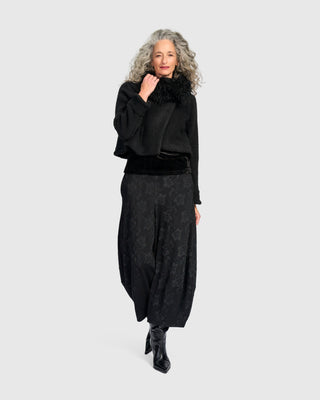 Faux Fur Collar Boucle Jacket, Black