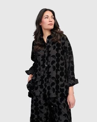 Alembika Flocked Oversized Shirt, Crescent - Statement Boutique