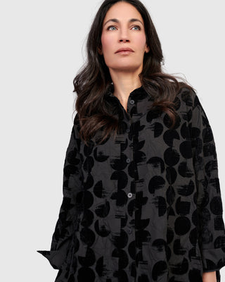 Alembika Flocked Oversized Shirt, Crescent - Statement Boutique