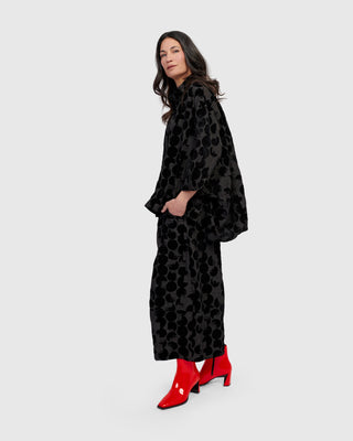 Alembika Flocked Oversized Shirt, Crescent - Statement Boutique
