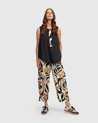 Henley Flare Tank, Tulips