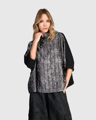 Jacquard Boxy Top, Silver