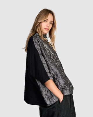 Jacquard Boxy Top, Silver