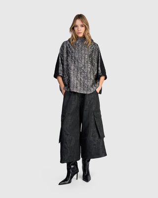 Jacquard Boxy Top, Silver