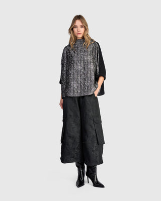 Jacquard Boxy Top, Silver