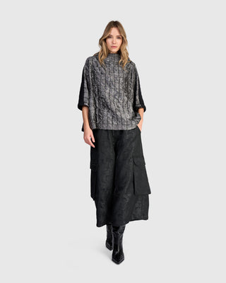 Jacquard Boxy Top, Silver