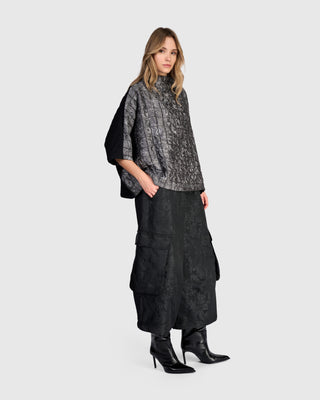 Jacquard Boxy Top, Silver