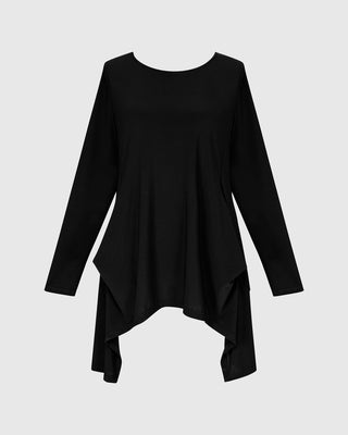 Alembika Matte Jersey Draped Tunic, Black - Statement Boutique