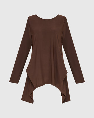 Alembika Matte Jersey Draped Tunic, Sepia - Statement Boutique