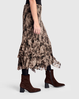 Alembika AK636A Mesh Ruffle Skirt, Aquarelle - Statement Boutique