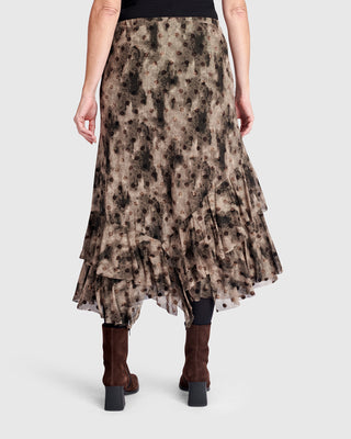 Alembika AK636A Mesh Ruffle Skirt, Aquarelle - Statement Boutique