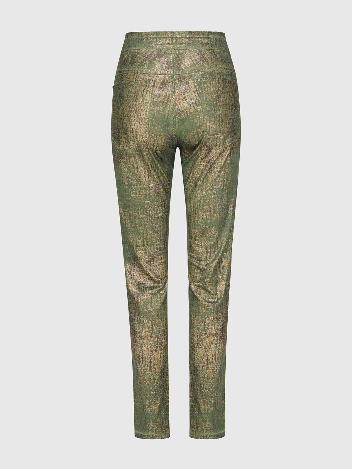 Alembika (Pre-Order) Metallic Iconic Striped Slim Leg Pant, Green - Statement Boutique
