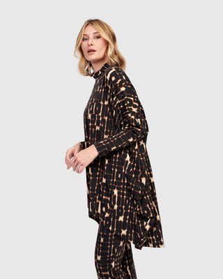 Alembika Oversized Mock Neck Hi Lo Tunic, Matrix - Statement Boutique