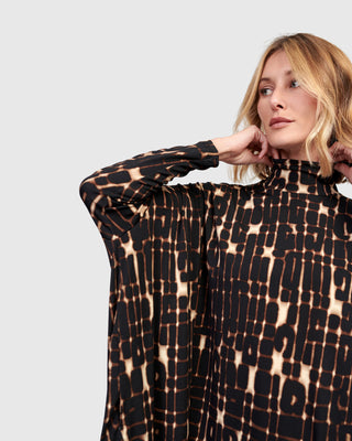 Alembika Oversized Mock Neck Hi Lo Tunic, Matrix - Statement Boutique