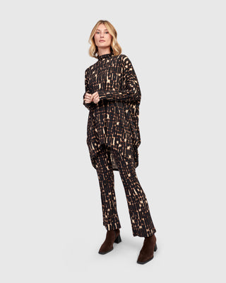 Alembika Oversized Mock Neck Hi Lo Tunic, Matrix - Statement Boutique
