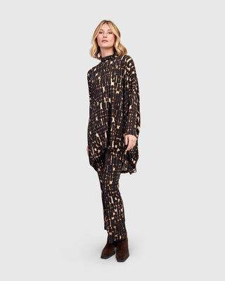 Alembika Oversized Mock Neck Hi Lo Tunic, Matrix - Statement Boutique