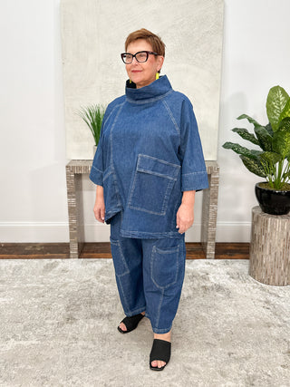 Oversized Pocket Boxy Top, Denim