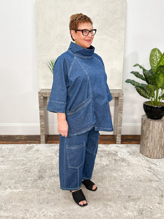 Oversized Pocket Boxy Top, Denim