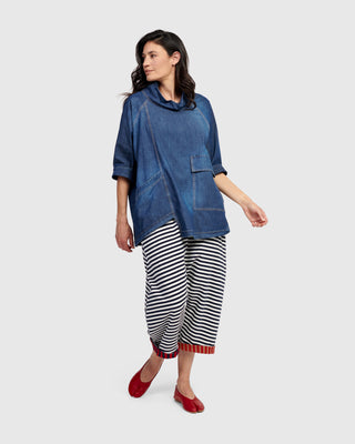 Oversized Pocket Boxy Top, Denim
