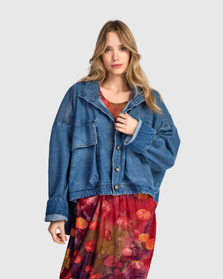 Oversized Pockets Jacket, Denim