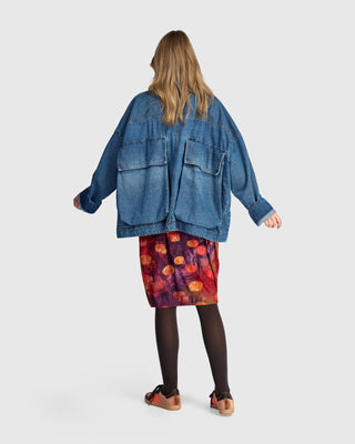 Oversized Pockets Jacket, Denim