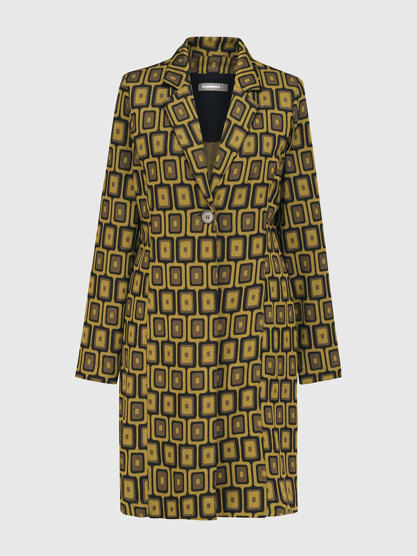 Alembika (Pre-Order) Pattern Knit Blazer Jacket, Chartreuse - Statement Boutique