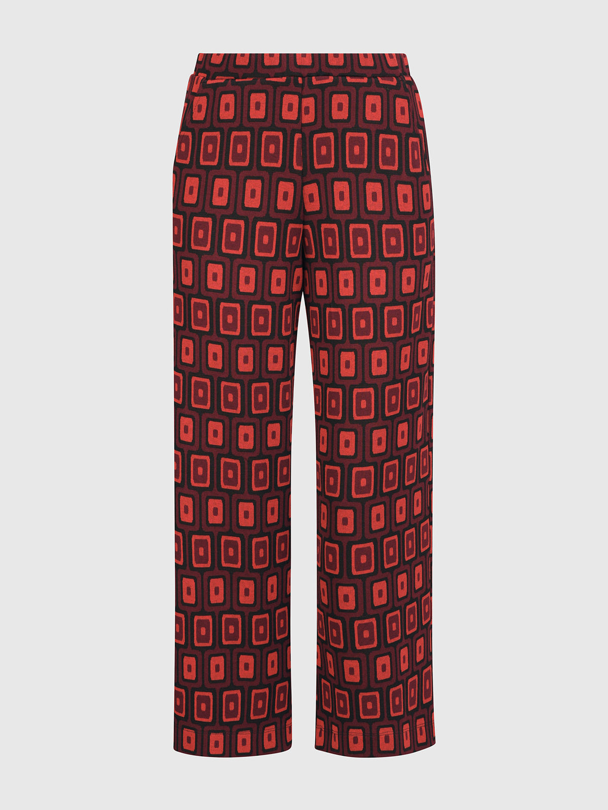 Alembika (Pre-Order) Pattern Knit Straight Leg Crop Pant, Red - Statement Boutique