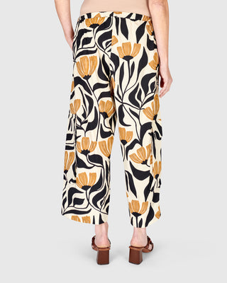 Pocket Straight Leg Crop Pant, Tulips
