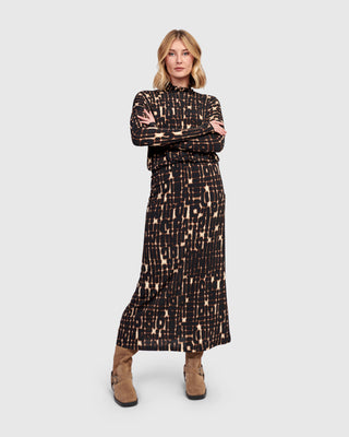 Alembika AK634M Straight Midi Skirt, Matrix - Statement Boutique