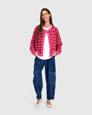 Striped Cardigan Sweater