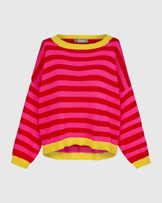 Striped Colorblock Boxy Pullover Sweater