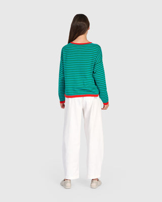 Striped Colorblock Cardigan Sweater
