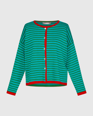 Striped Colorblock Cardigan Sweater