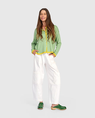 Striped Colorblock Cardigan Sweater