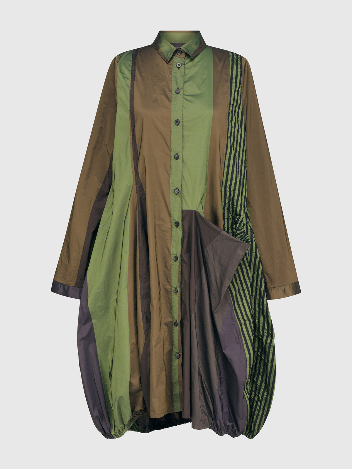 Alembika (Pre-Order) Striped Wonderful Dress, Forest - Statement Boutique