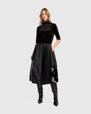 Taffeta & Jacquard Skirt, Mix