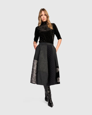 Taffeta & Jacquard Skirt, Mix