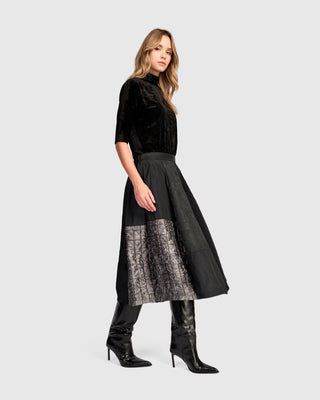 Taffeta & Jacquard Skirt, Mix
