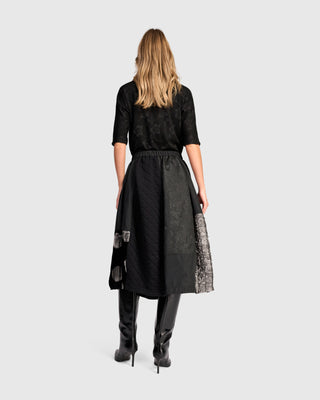 Taffeta & Jacquard Skirt, Mix