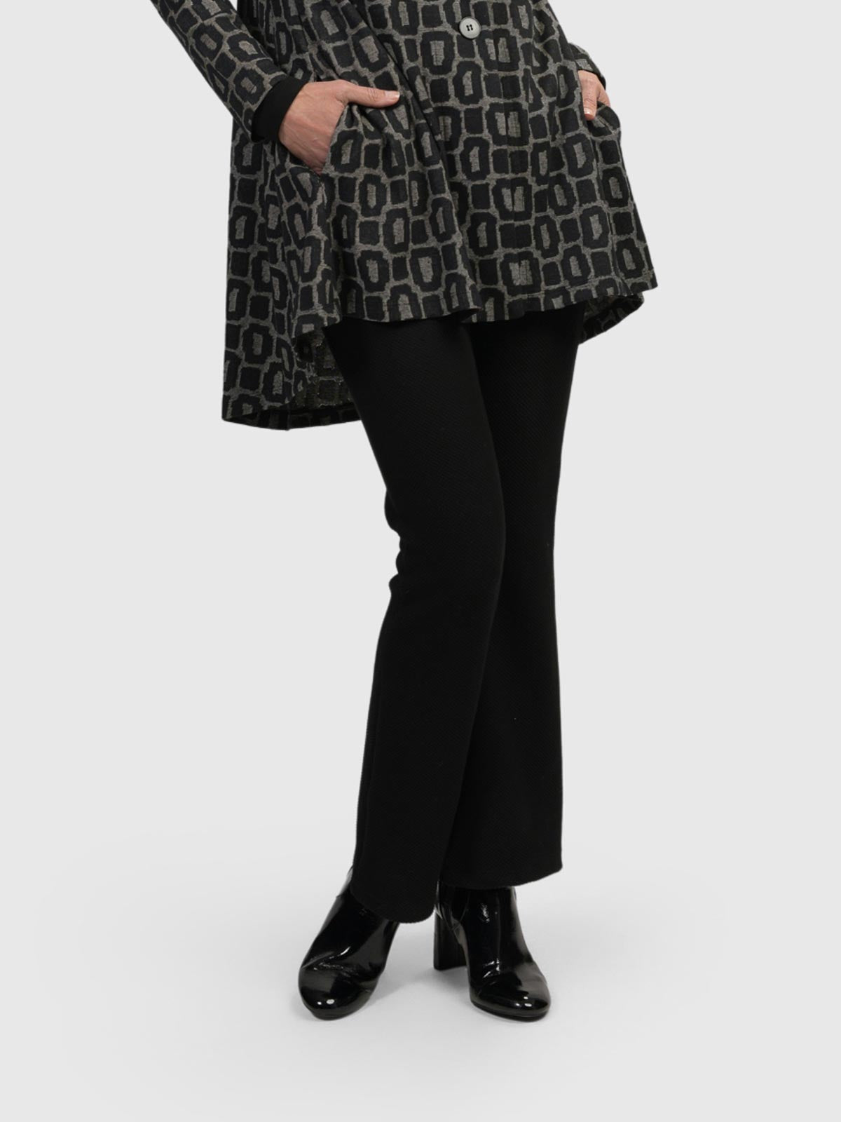 Alembika Textured Knit Bootcut Pants, Black - Statement Boutique