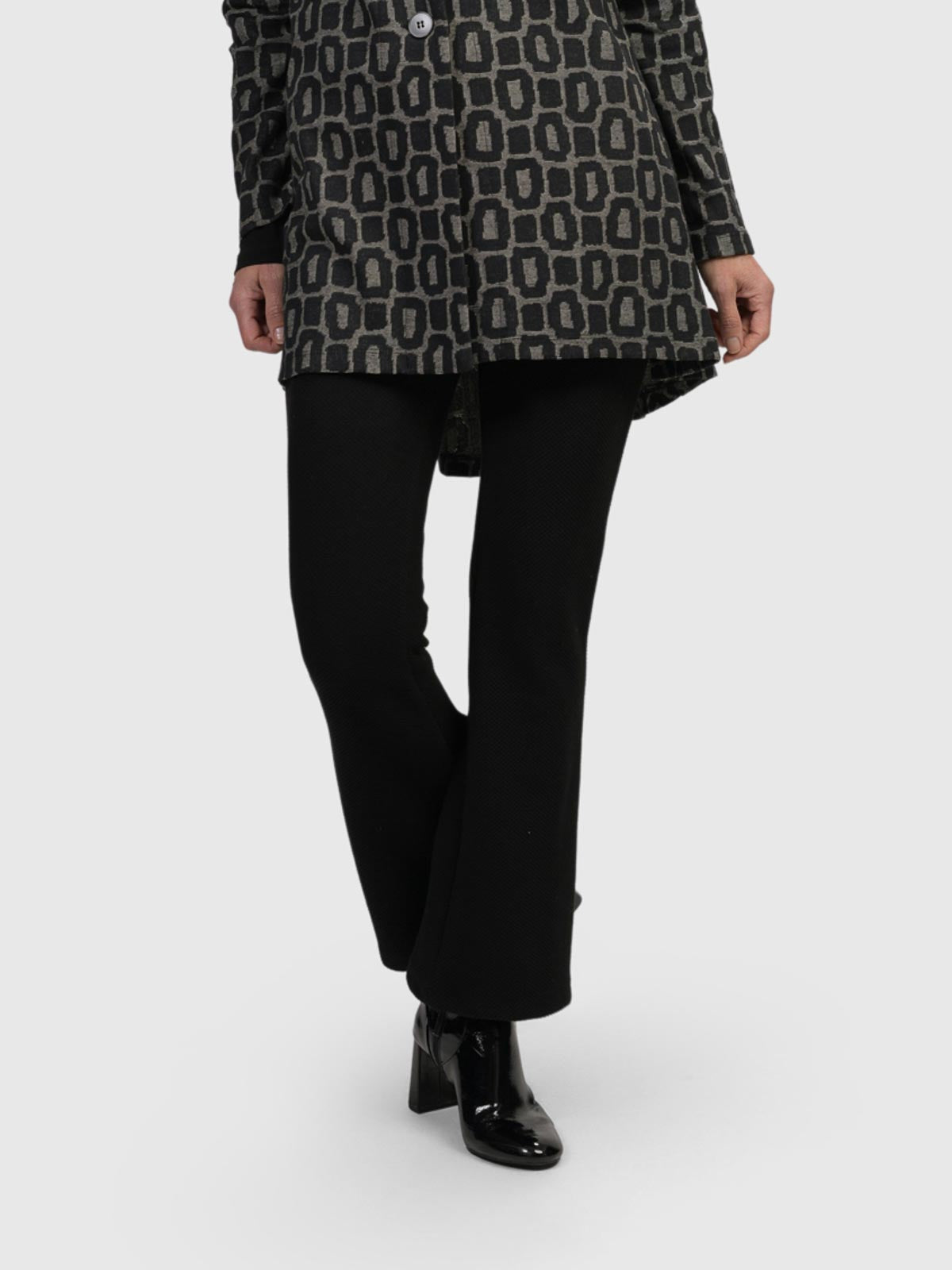 Alembika Textured Knit Bootcut Pants, Black - Statement Boutique