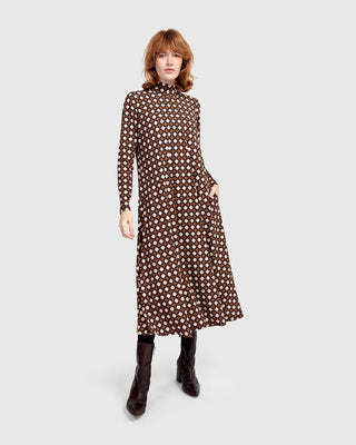 Alembika UD666G Urban A-Line Mock Neck Dress, Groove - Statement Boutique