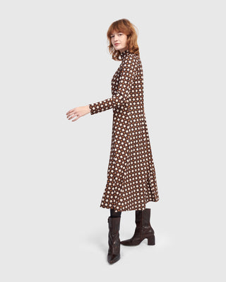 Alembika UD666G Urban A-Line Mock Neck Dress, Groove - Statement Boutique