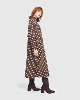 Alembika UD666G Urban A-Line Mock Neck Dress, Groove - Statement Boutique