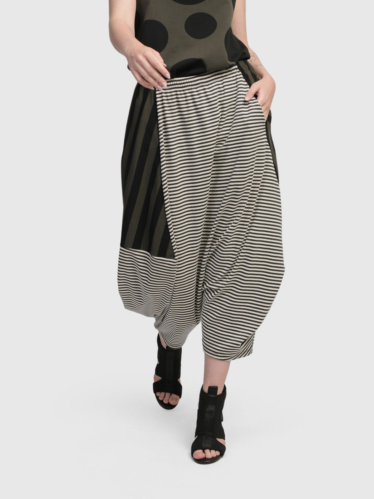 Alembika (Pre-Order) Urban Abstract Tokyo Harem Pant, Stripes - Statement Boutique