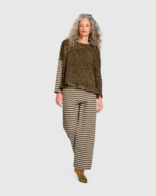 Urban Boucle Striped Top, Camel