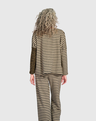 Urban Boucle Striped Top, Camel