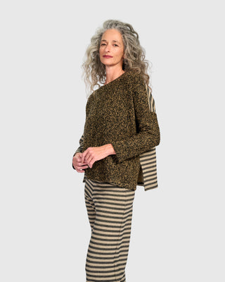 Urban Boucle Striped Top, Camel