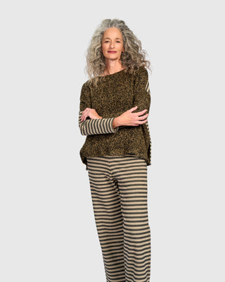 Urban Boucle Striped Top, Camel