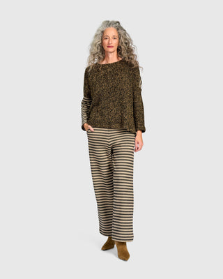 Urban Boucle Striped Top, Camel